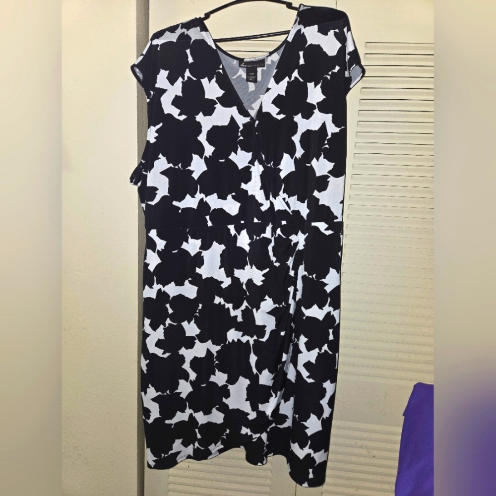 Lane Bryant Black and White Floral Dress